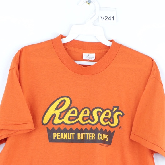 Vintage 90s Reeses Peanut But Cups T Shirt Orange - Picture 2 of 9